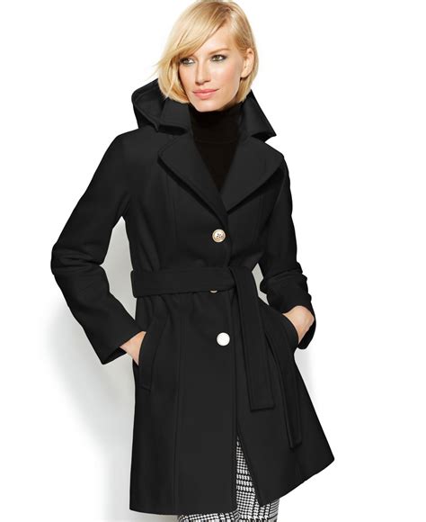 belted wool blend coat michael michael kors